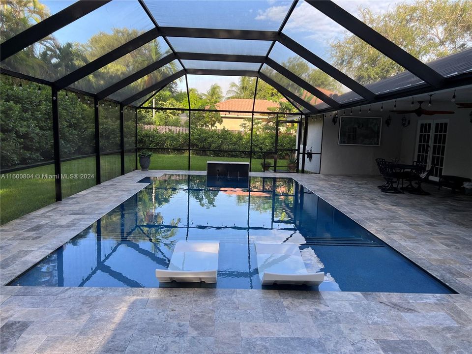 Early morning is the best time to take a dip in the heated saltwater mirror pool