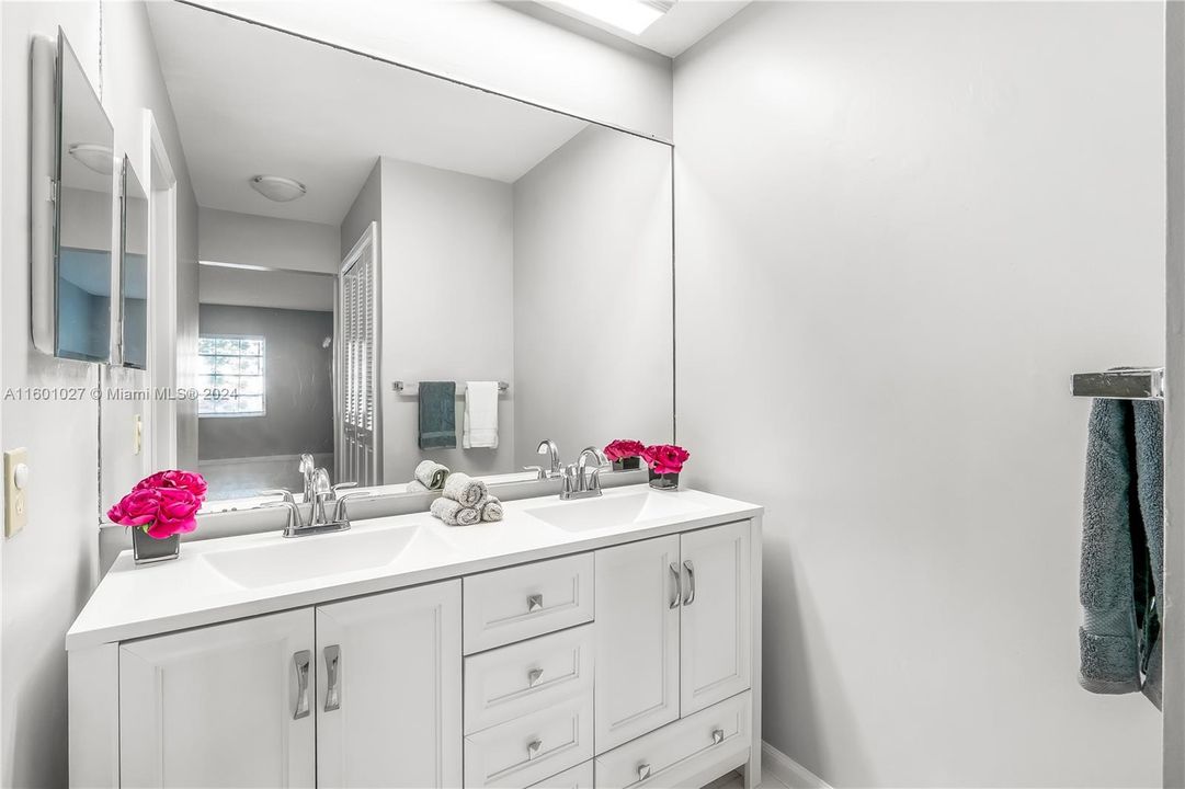 New Double Sink Vanity & Lighting