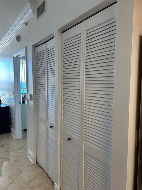 Washer/Dryer and A/C & Heater Closets