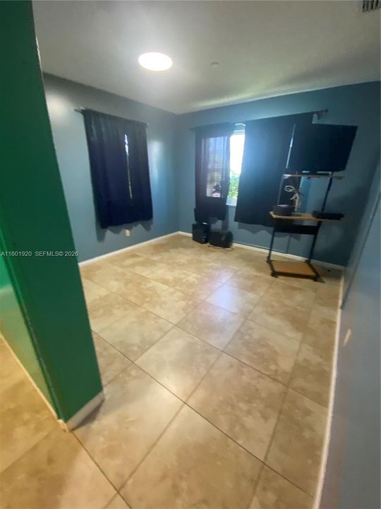 The room is split with a wall