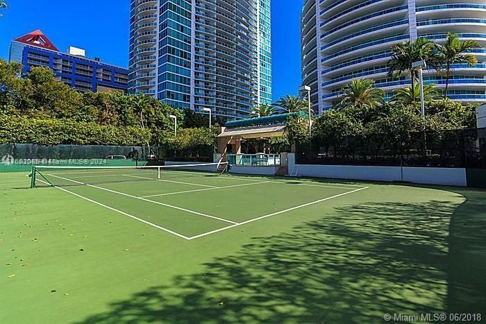 Newly surfaced tennis court