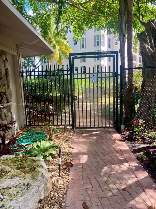 Gated entrance to community pool