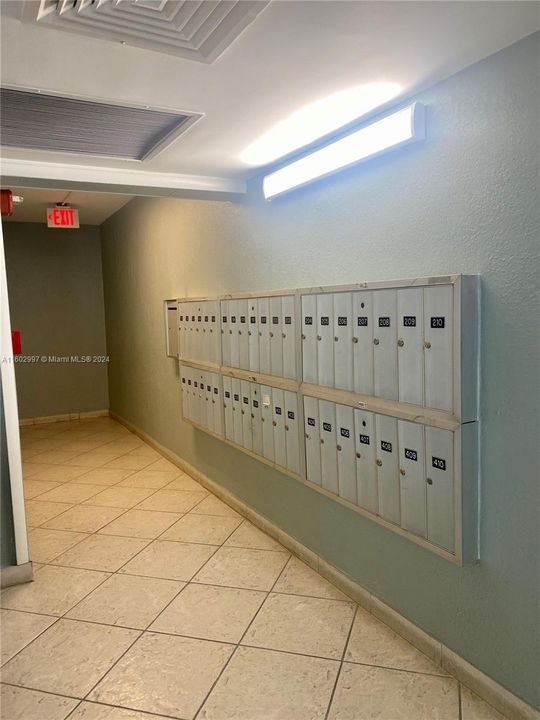 Mailboxes in lobby