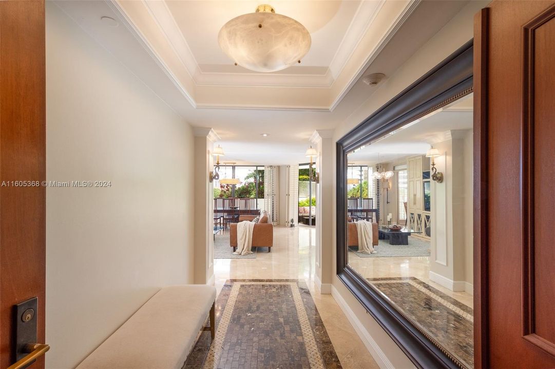 Double door entry with gorgeous foyer entrance