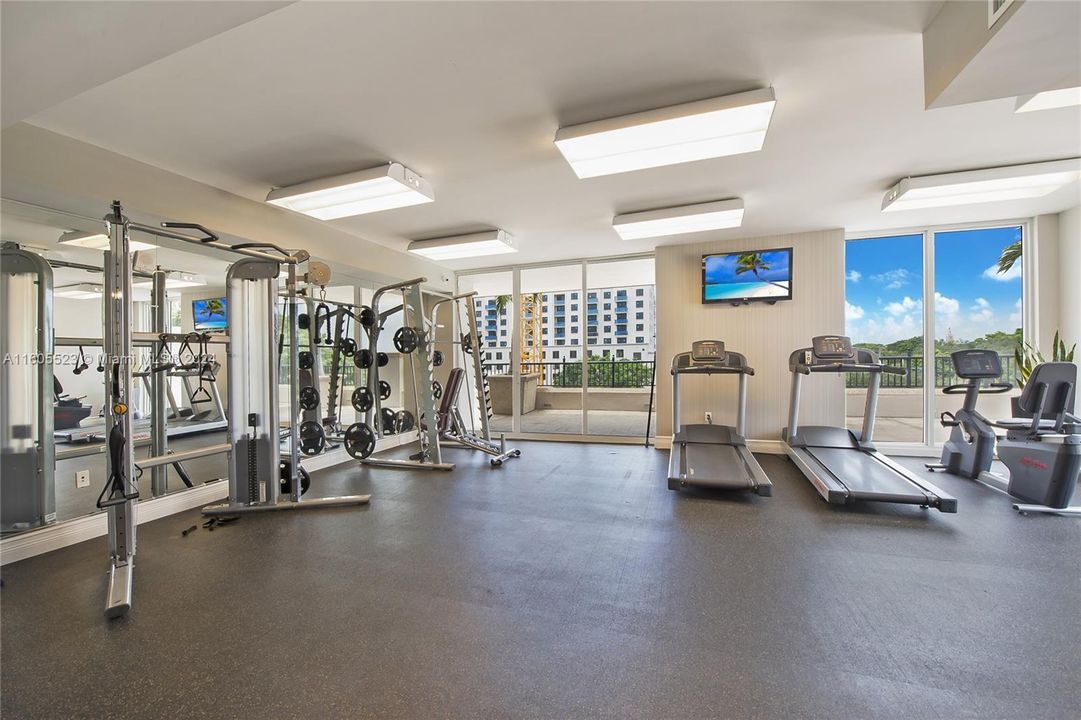 Exercise Room located on the 4th floor, near the pool.