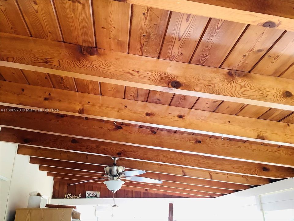 Tongue and groove ceiling on enclosed back porch