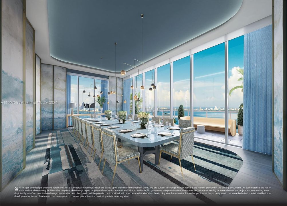 Grand Dining Room in the in the Owners' Sky Lounge - Rendering Picture