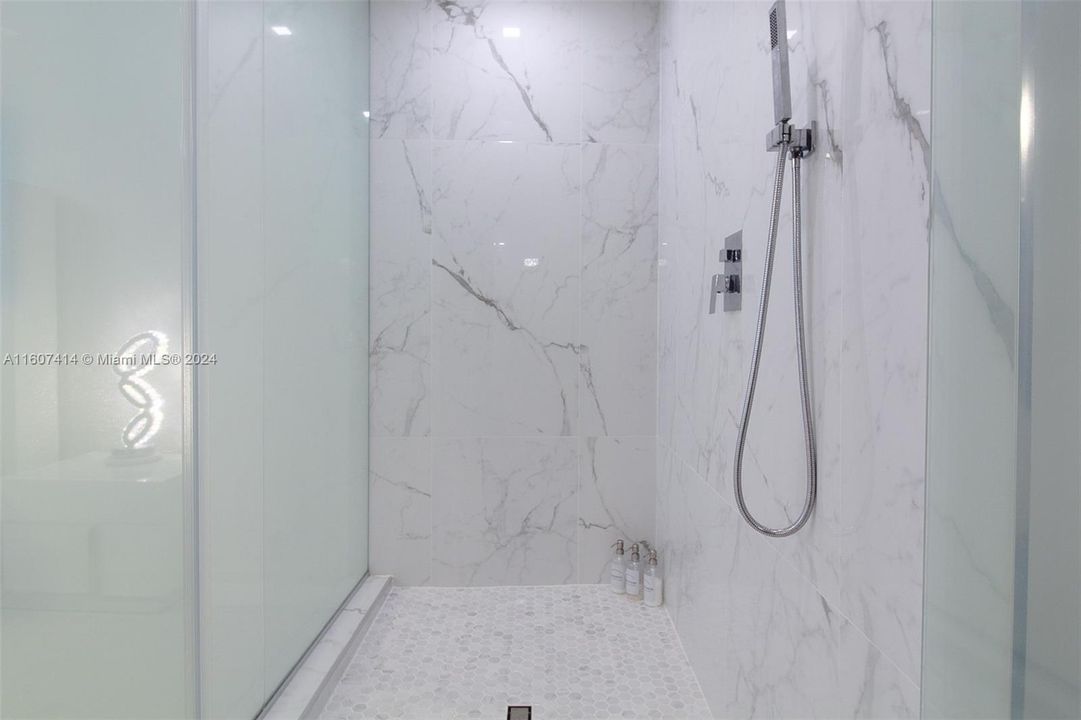 Brand New Walk-In Shower with Switchable Privacy Glass (clear to frosted glass w/ click of a button)