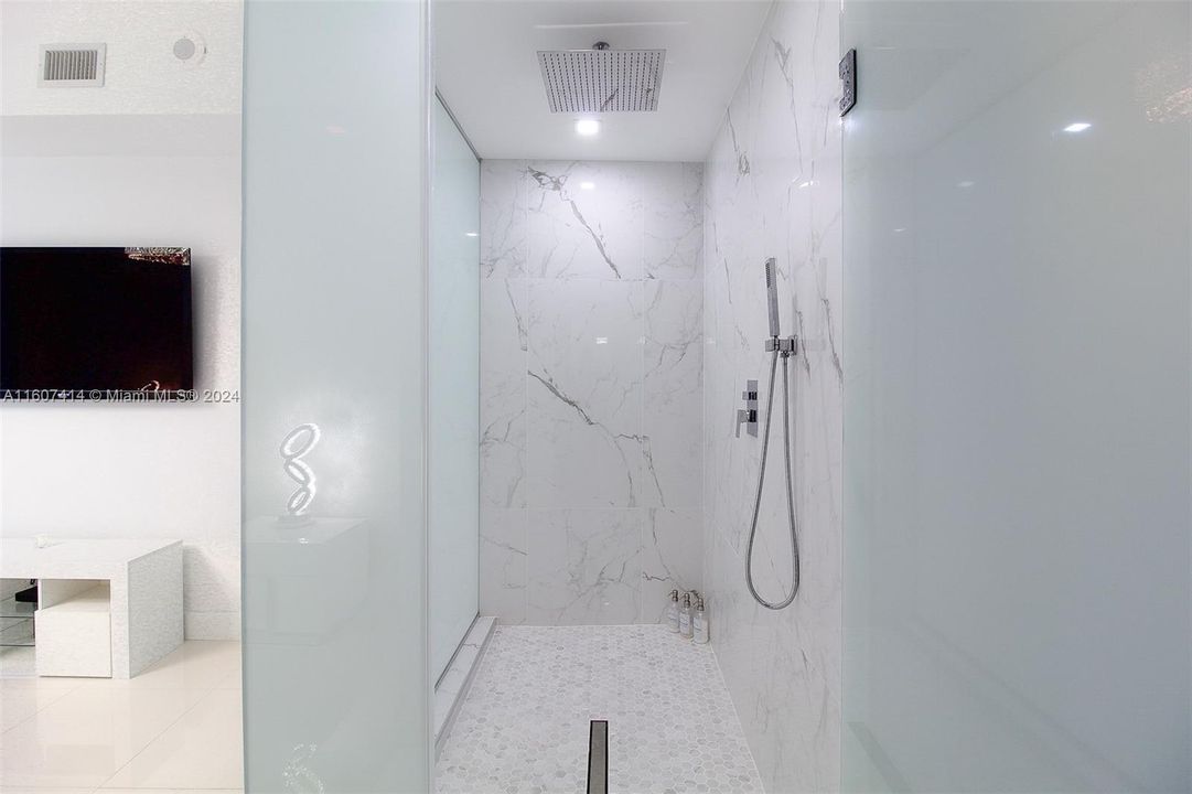 Brand New Walk-In Shower with Switchable Privacy Glass (clear to frosted glass w/ click of a button)