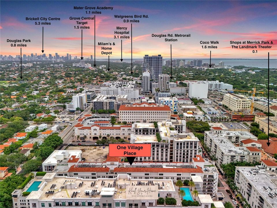 Coconut Grove, Brickell and Downtown View