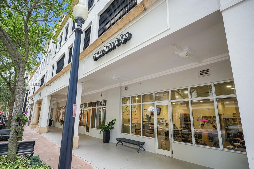 Retail spaces in building's street level