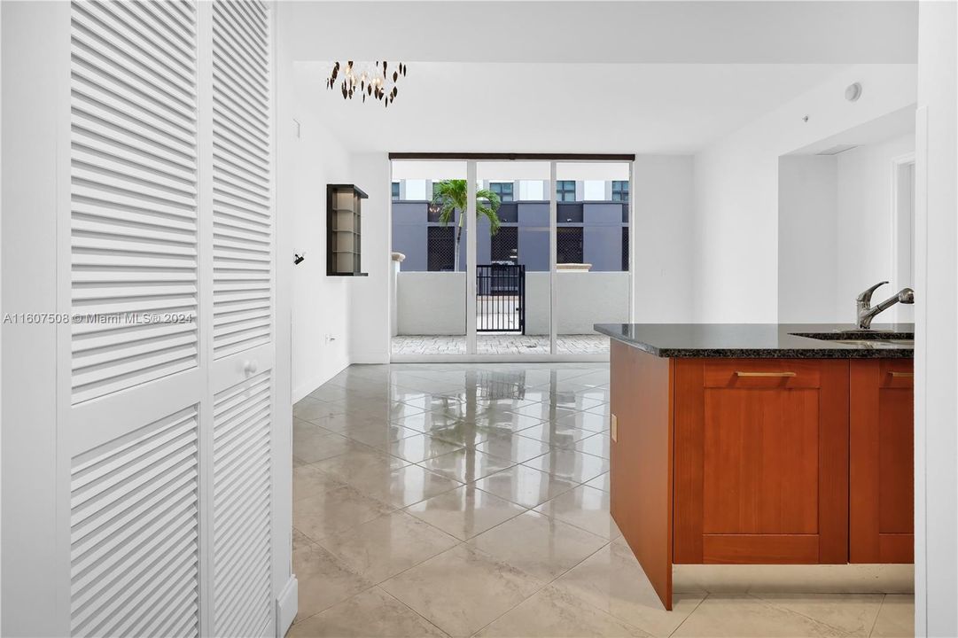 Entry View into Living Room and Patio