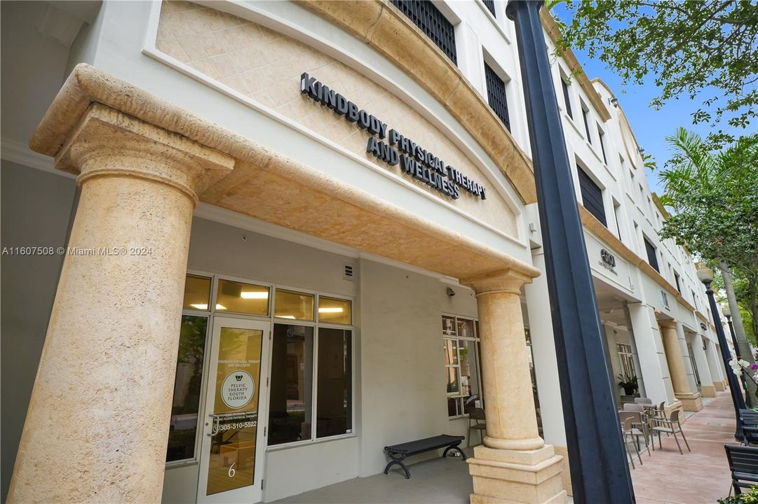 Vibrant business downstairs adds to the convenience and charm of One Village Place living in Coral Gables