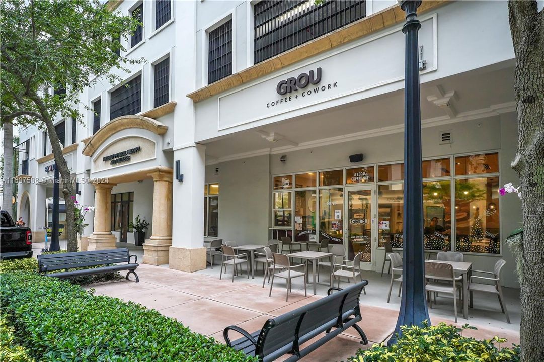 Retail spaces in building's street level