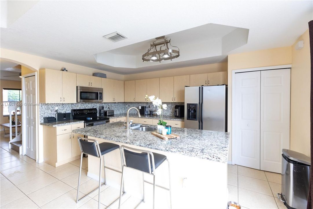 spacious kitchen with island