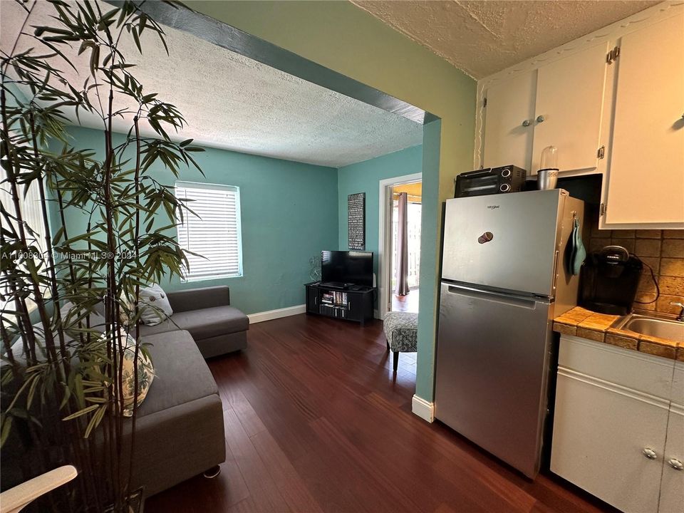 Kitchen and living area in in-law suite