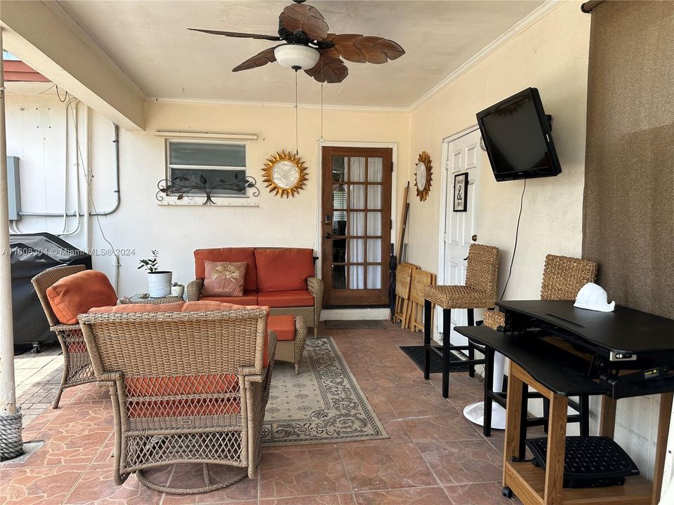 Covered patio outside of main house