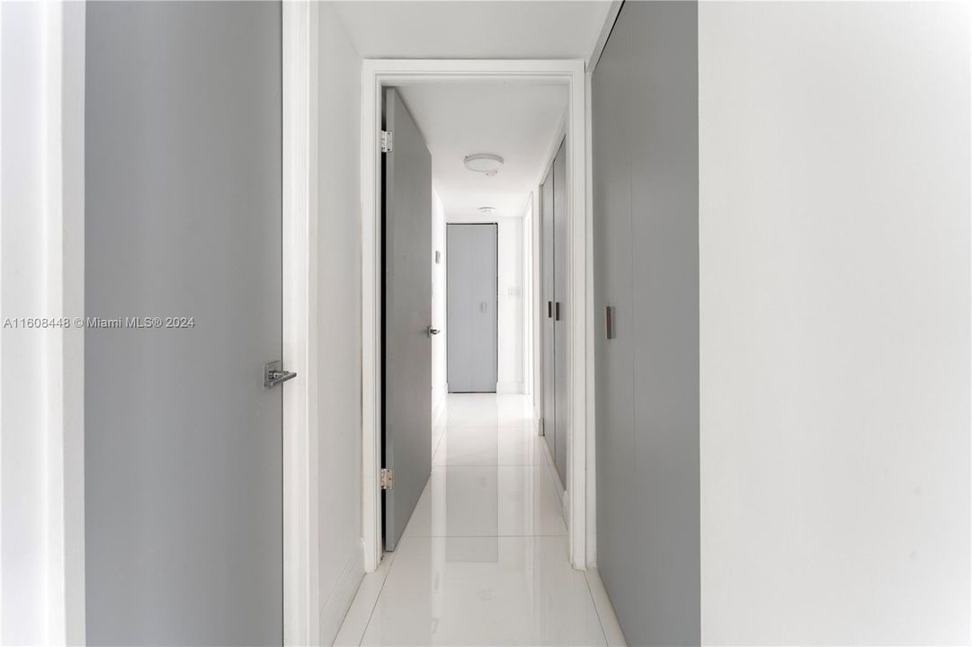 Hallway with extra closet space