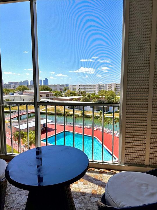 Beautiful view to the canal and pool