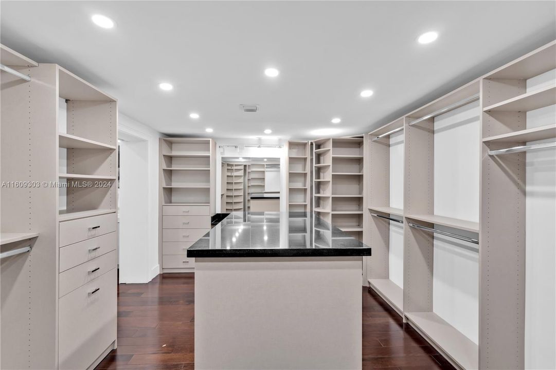 Master closet with Italian cabinetry