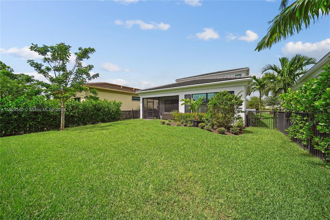 large fenced yard