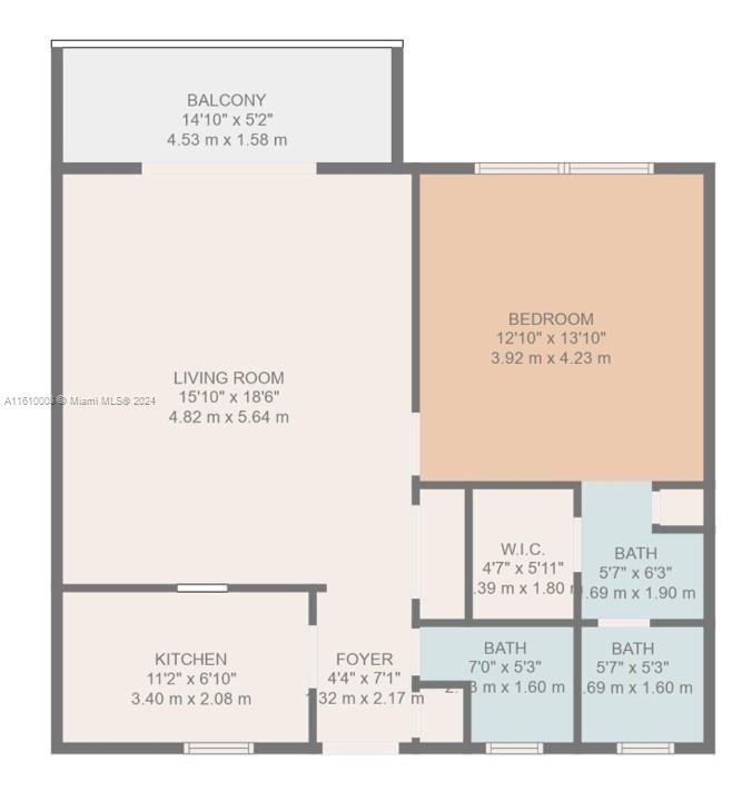 For Rent: $2,100 (1 beds, 1 baths, 746 Square Feet)