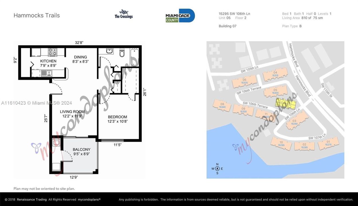 CONDO PLAN  THIS FLOOR PLAN IS THE LARGEST 1 BEDROOM UNIT IN THE COMPLEX