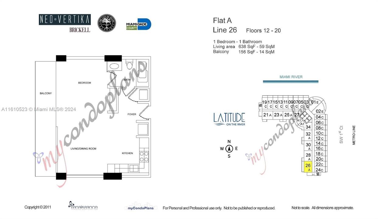 For Rent: $2,550 (1 beds, 1 baths, 638 Square Feet)