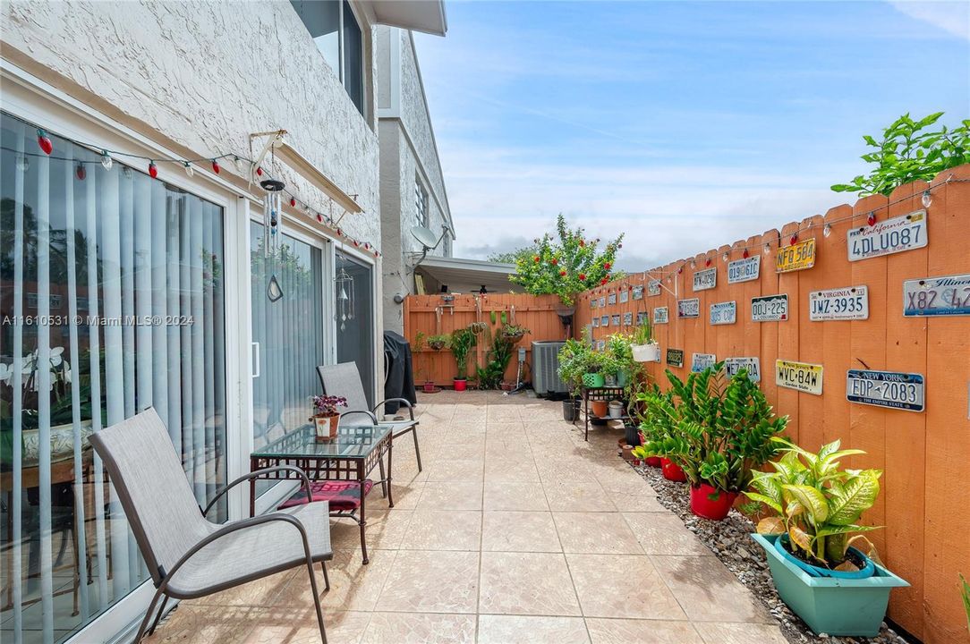 Patio with privacy fence