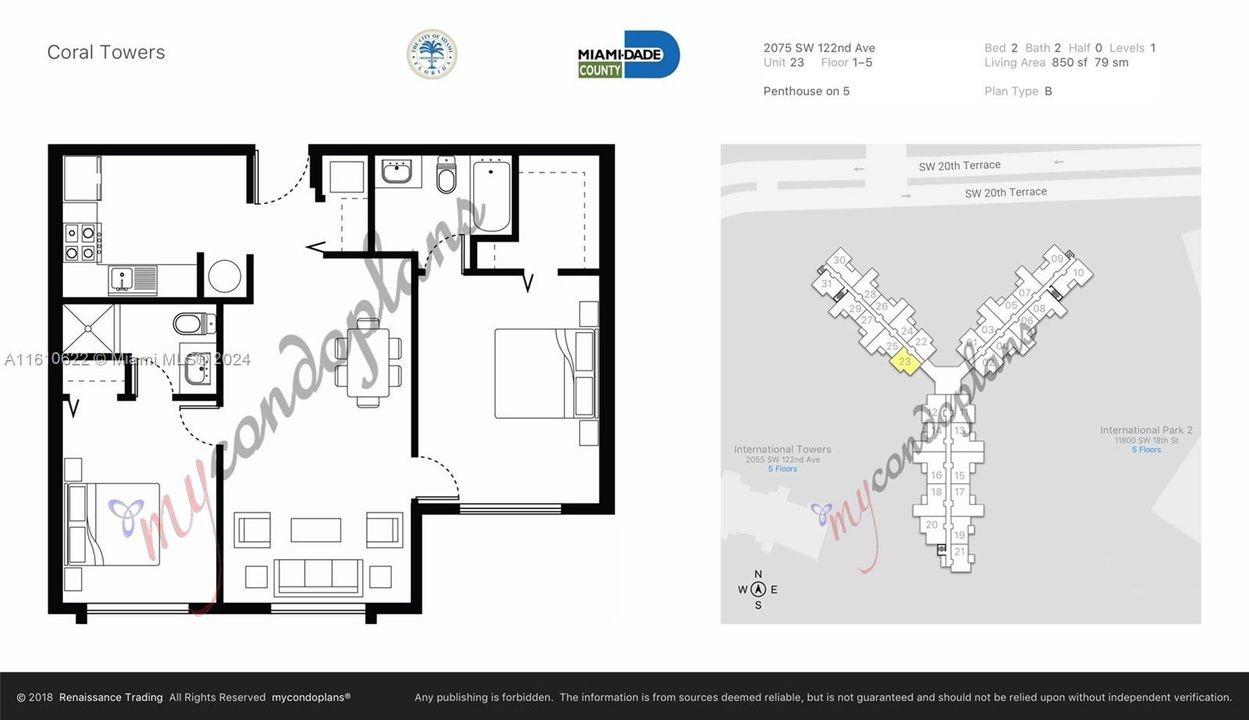 En Venta: $268,000 (2 camas, 2 baños, 850 Pies cuadrados)