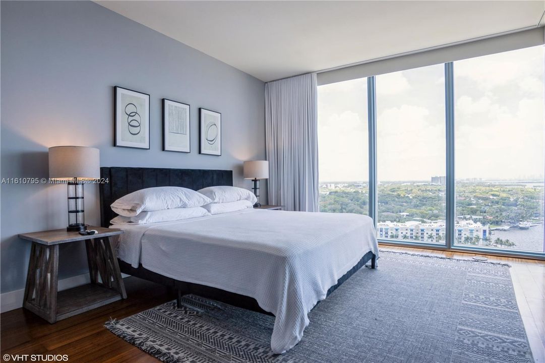 Master bedroom with water views