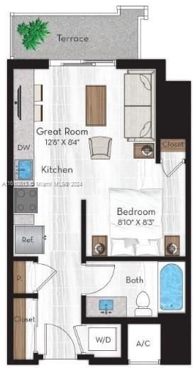 Recently Rented: $3,038 (0 beds, 1 baths, 519 Square Feet)