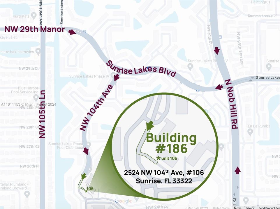 Map to Building 186, Unit 106