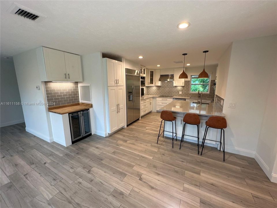 Bar area with wine cooler