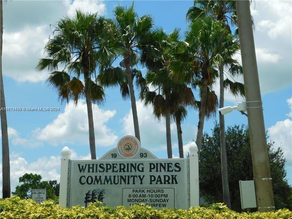 Whispering Pines Park is within a short stroll