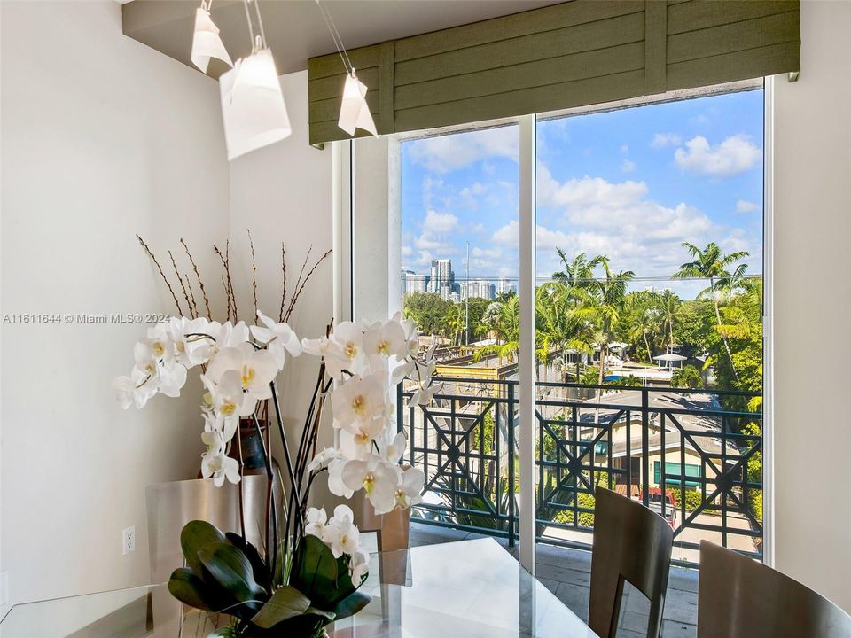 See the skyline of Ft. Lauderdale from your dining table