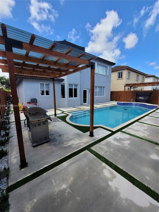 Pool entry door to the bathroom