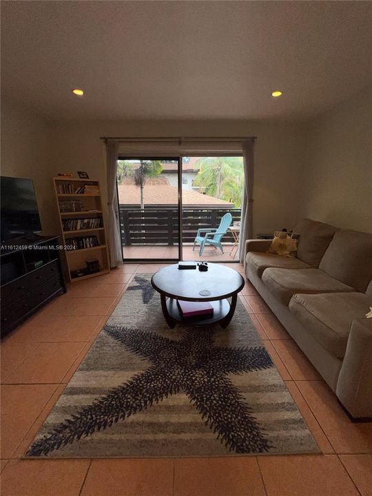 Living room from counter in kitchen view