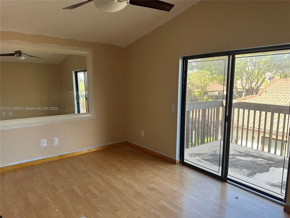 Master bedroom with balcony