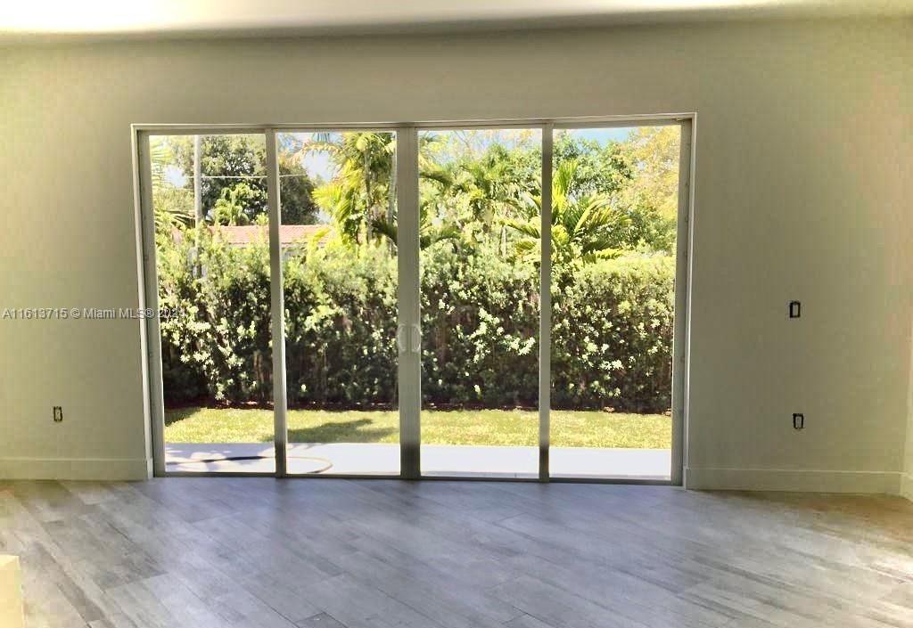 View of the back yard from the living area