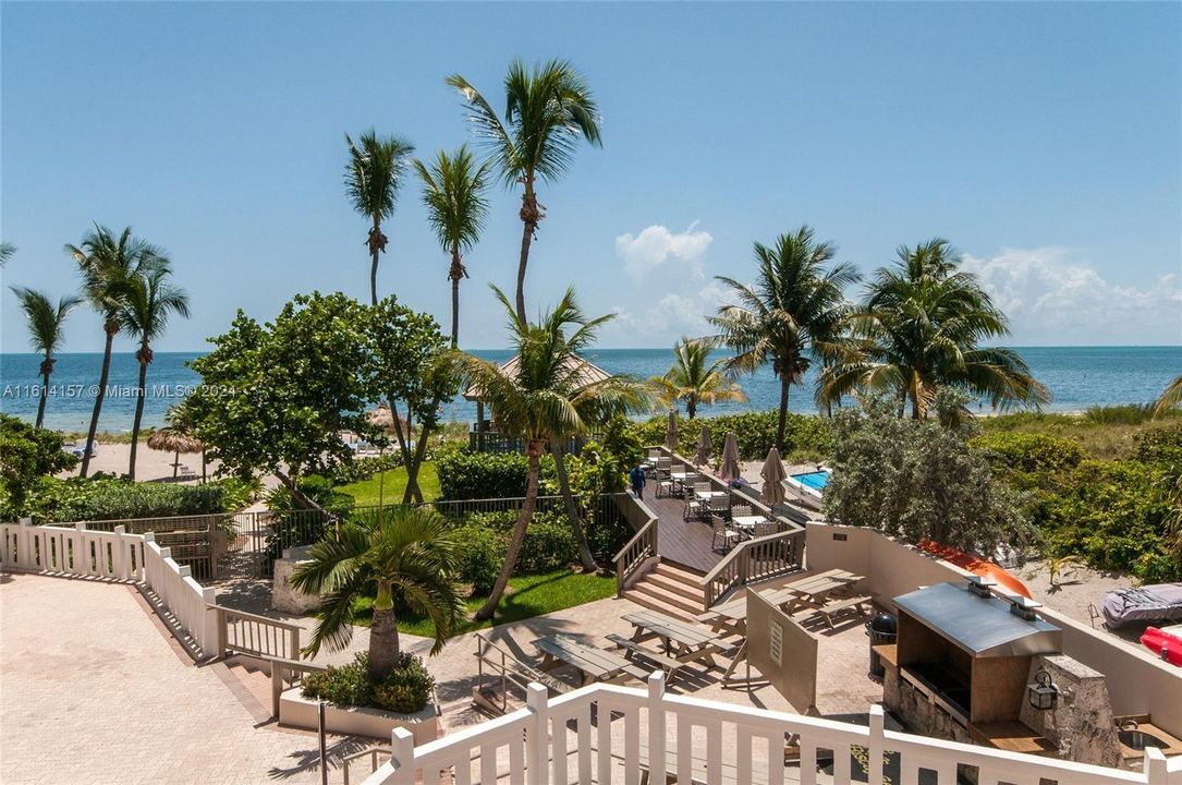 Beachfront gazebo and bbq area