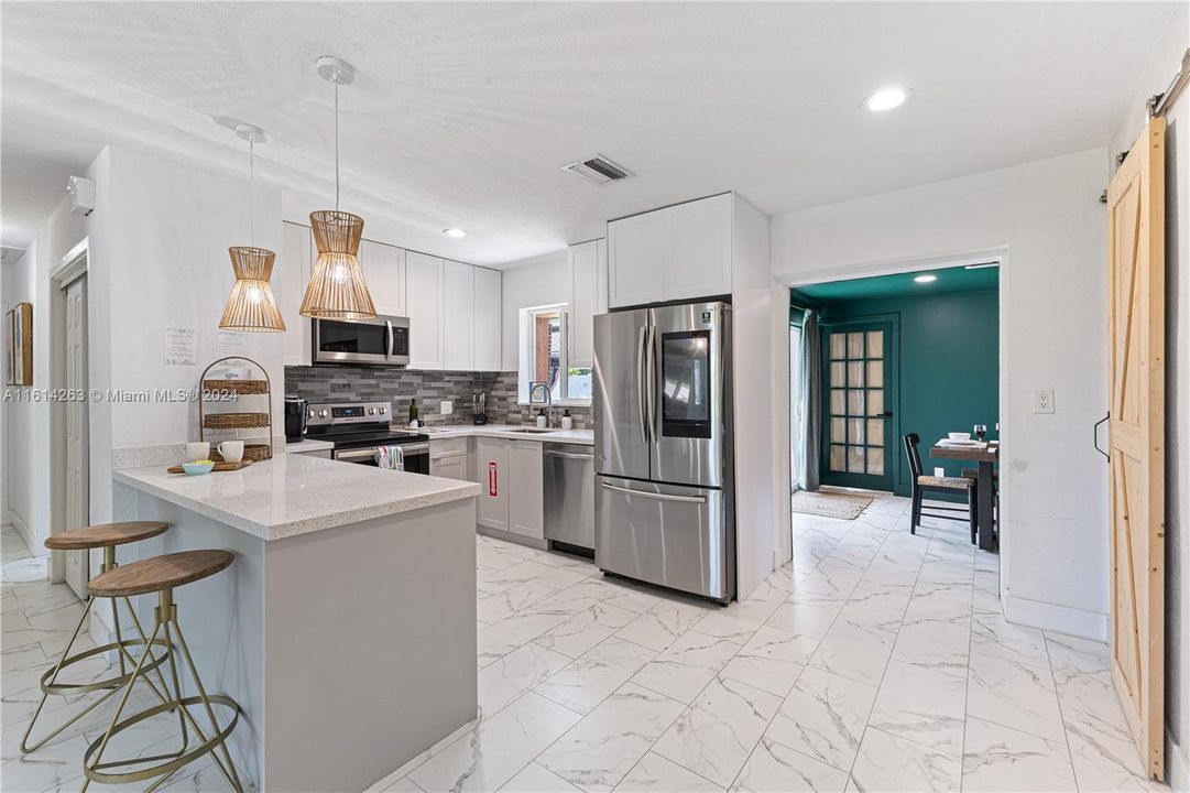 Open concept new kitchen.