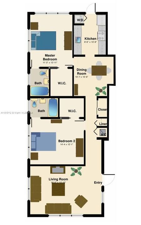 For Rent: $2,775 (2 beds, 2 baths, 1175 Square Feet)