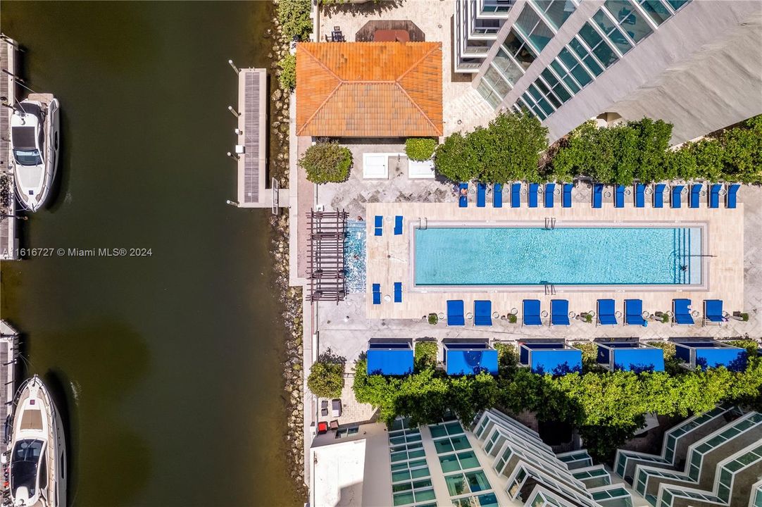 Pool area aerial view