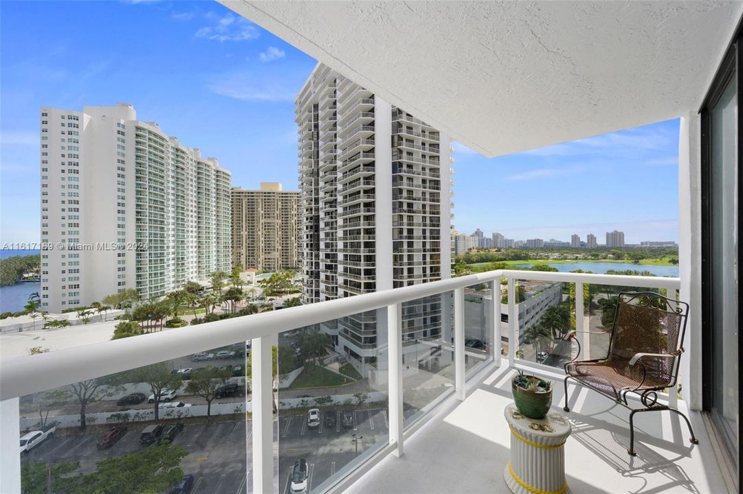 city, golf course from living balcony