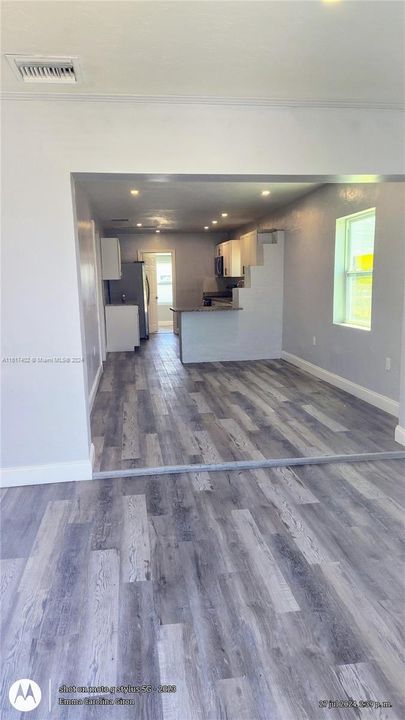 Living room and dining room