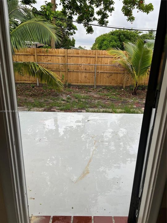 Doorway to rear patio and yard