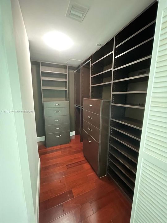 Master bedroom walk in closet