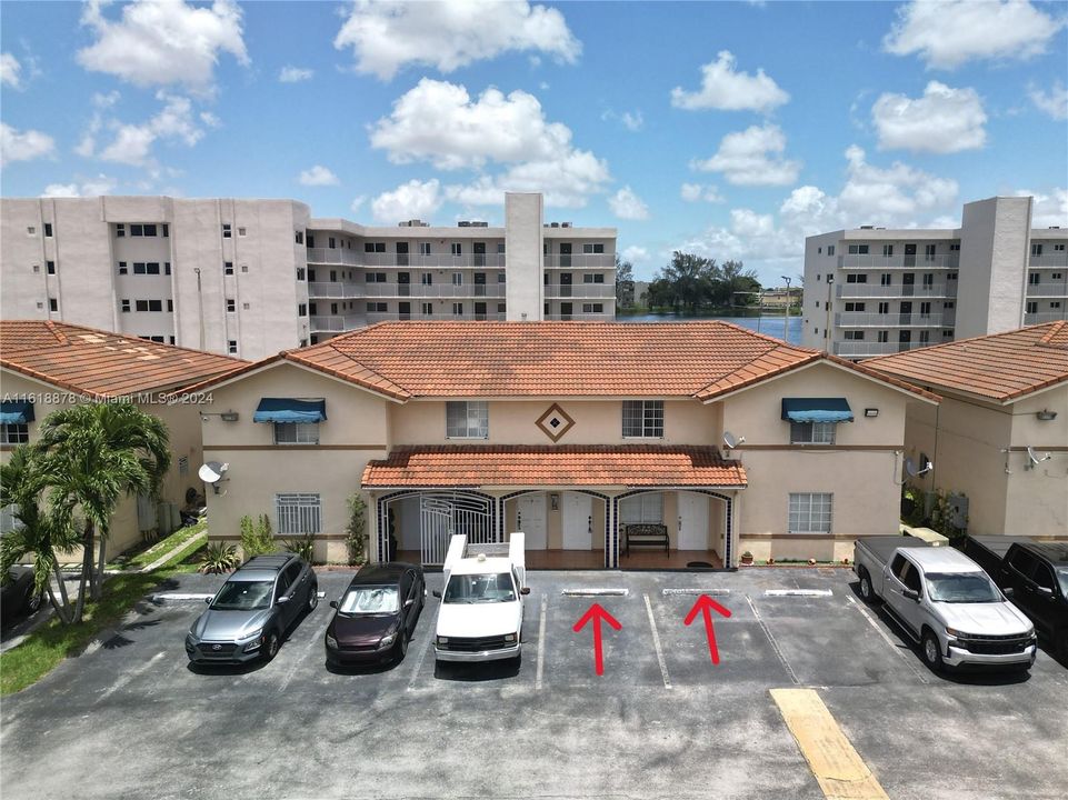 Two parking spaces assigned in front of property