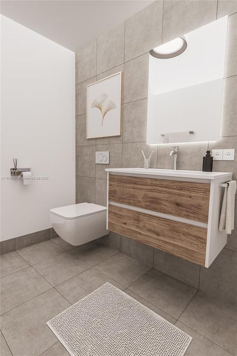 Virtually Staged Guest bathroom